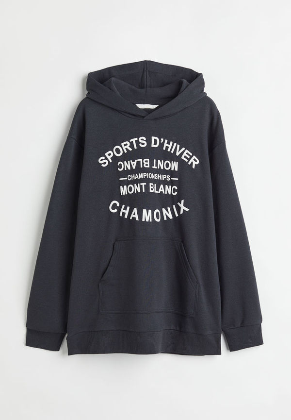 H & M - MAMA Text-print hoodie - Blå