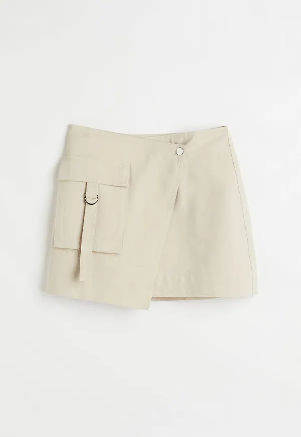 H & M - Minikjol i lyocellmix - Beige