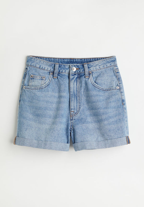 H & M - Mom Fit Denim shorts - Blå