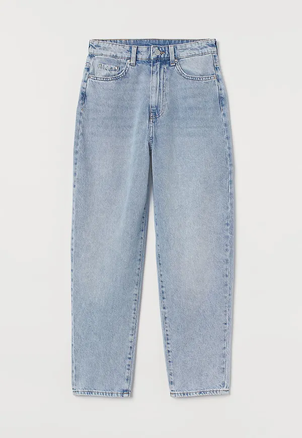 H & M - Mom Loose-fit Ultra High Jeans - Blå