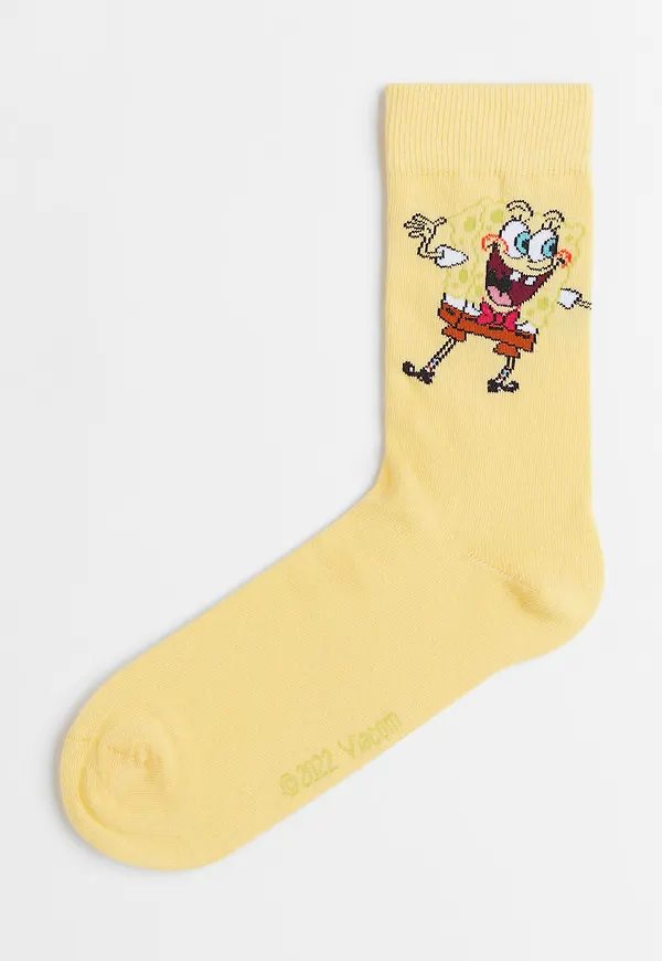H & M - Motif-detail socks - Gul