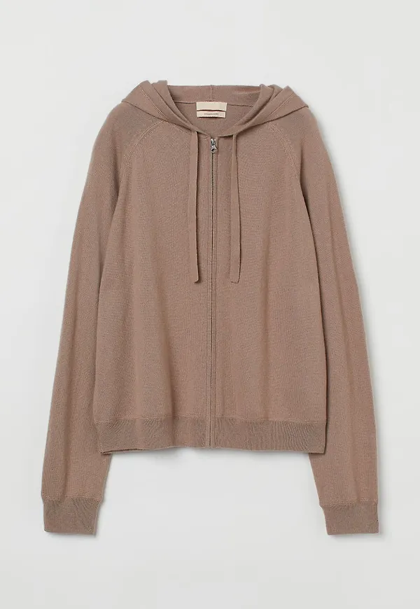H & M - Munkjacka i kashmirmix - Brun