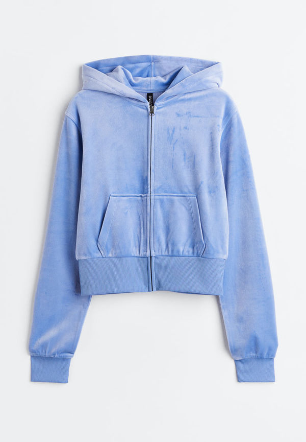 H & M - Munkjacka i velour - Blå