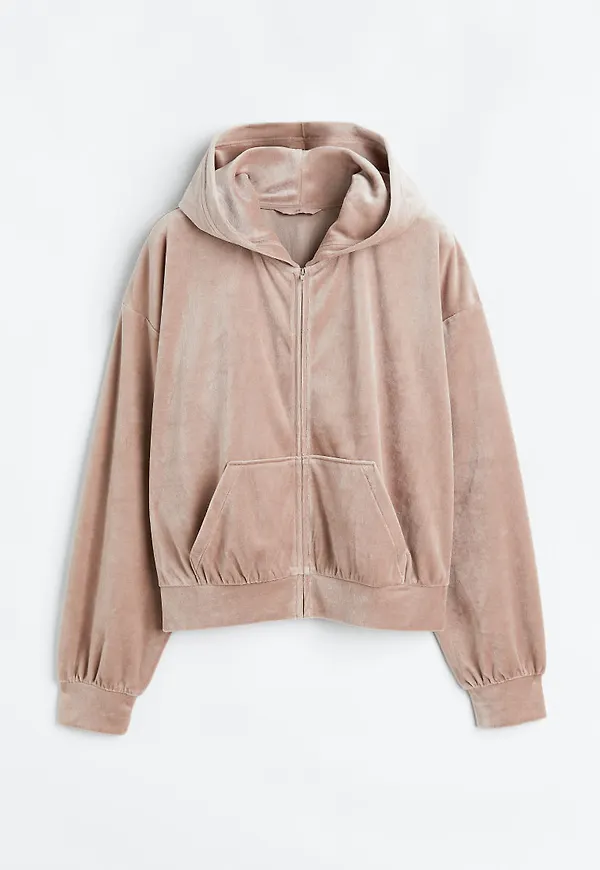 H & M - Munkjacka i velour - Brun