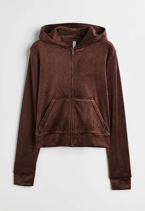 H & M - Munkjacka i velour - Brun