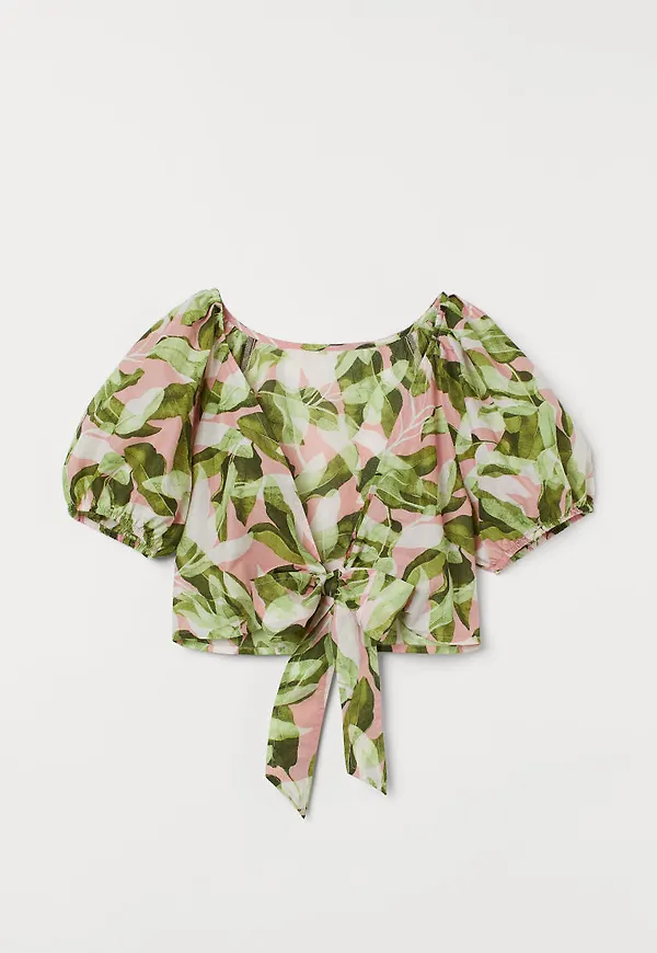 H & M - Mönstrad bomullstopp - Rosa