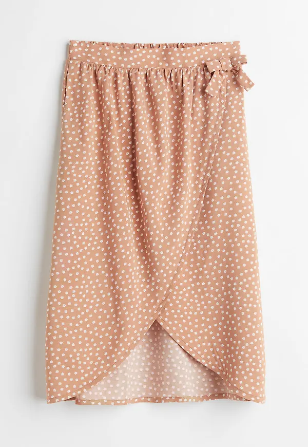 H & M - Mönstrad omlottkjol - Beige