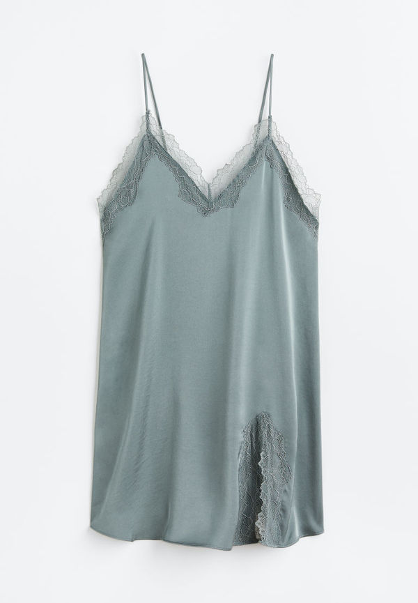 H & M - Nattlinne i satin - Grön