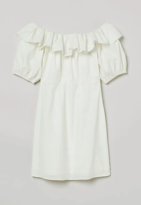 H & M - Off-the-shoulder dress - Vit