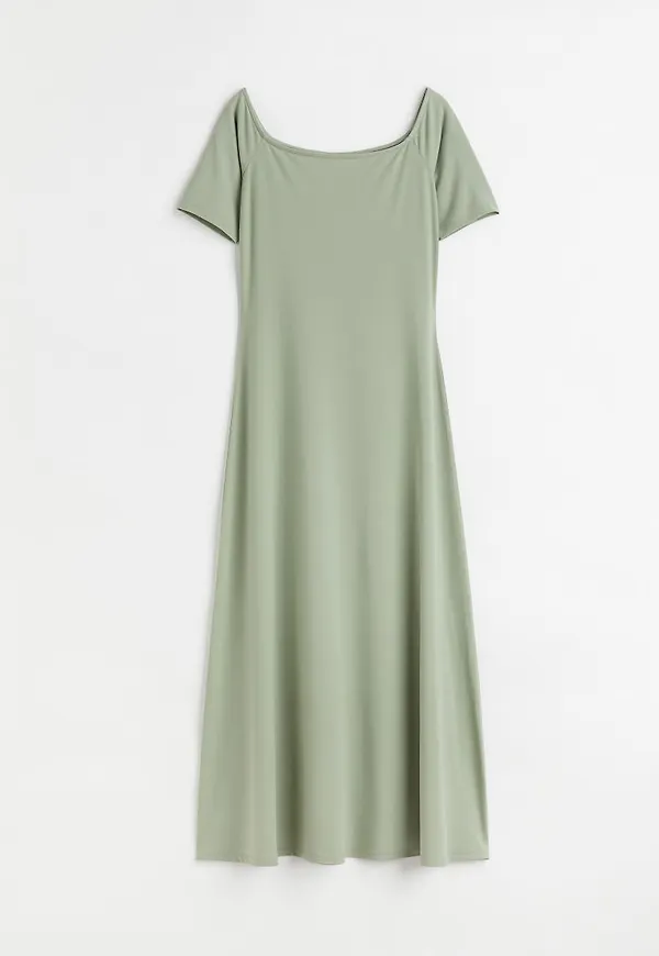 H & M - Off shoulder-klänning - Turkos