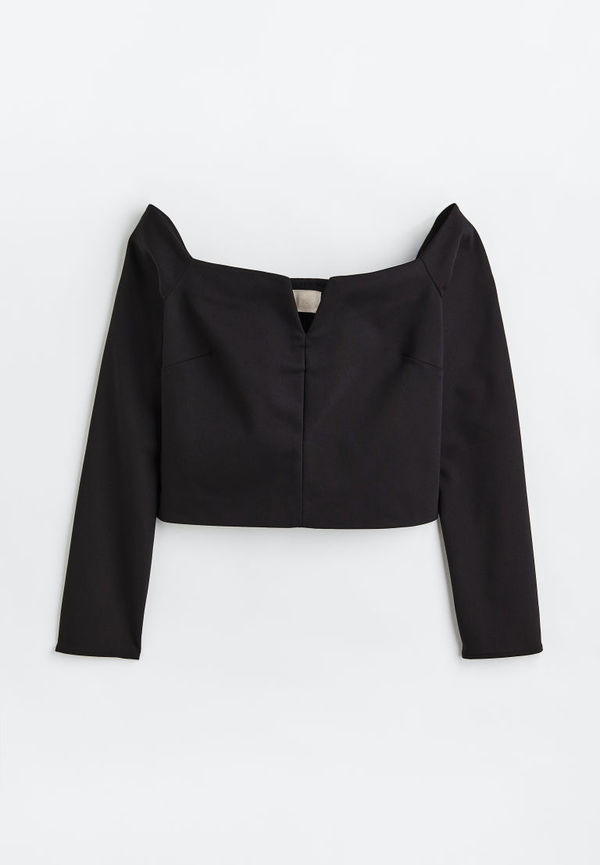 H & M - Off shoulder-topp - Svart