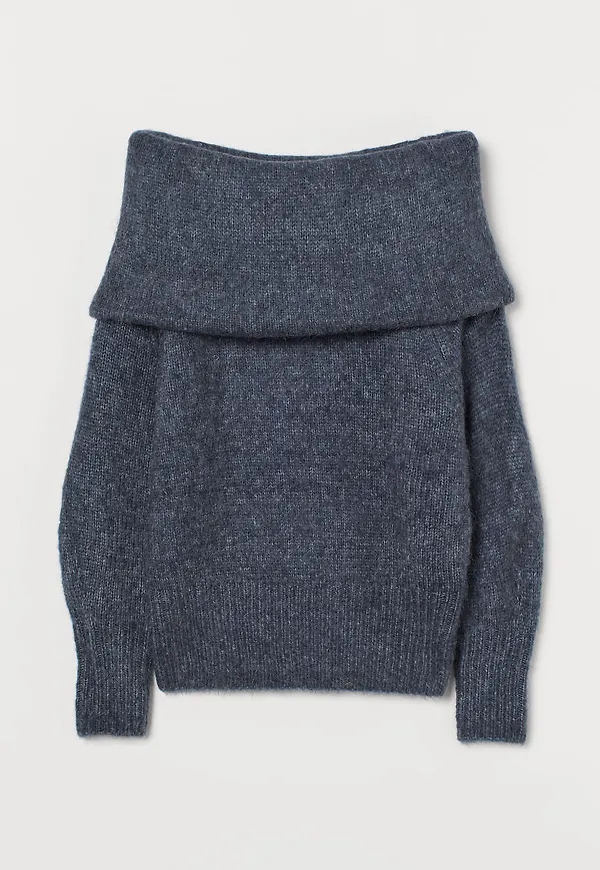 H & M - Off shoulder-tröja - Blå