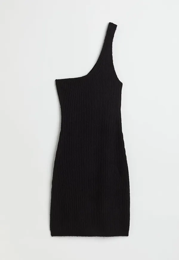 H & M - One shoulder-klänning - Svart