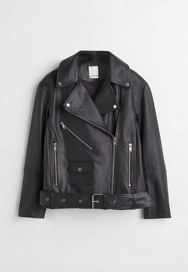 H & M - Oversized bikerjacka - Svart