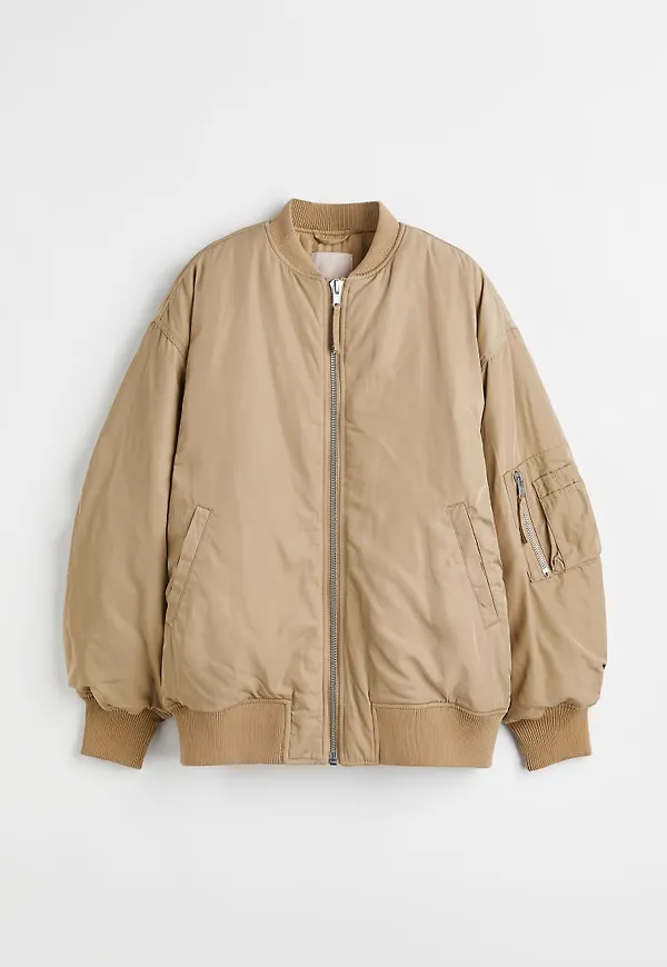 H & M - Oversized bomberjacka - Beige