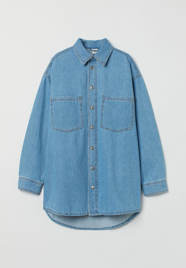 H & M - Oversized denimskjorta - Blå