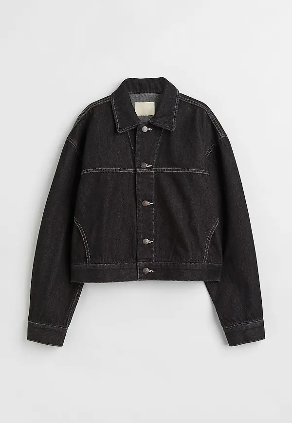 H & M - Oversized jeansjacka - Svart