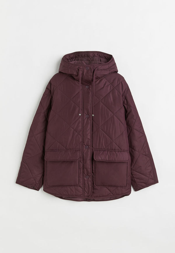 H & M - Oversized quiltad jacka - Brun