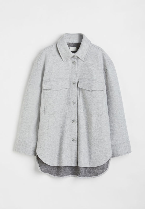 H & M - Oversized skjortjacka - Grå