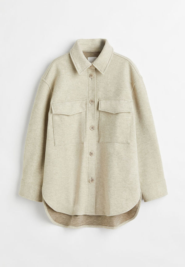 H & M - Oversized skjortjacka - Grön