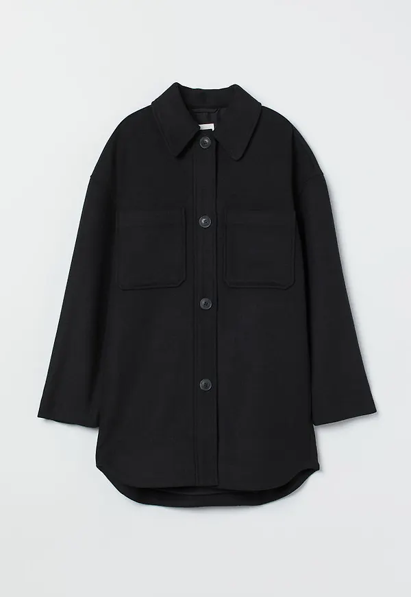 H & M - Oversized skjortjacka - Svart