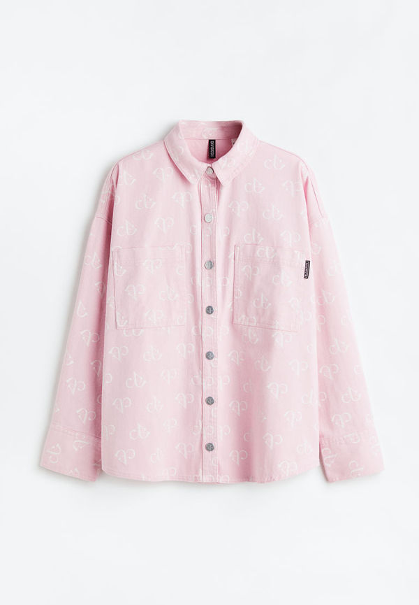 H & M - Oversized skjortjacka i twill - Rosa