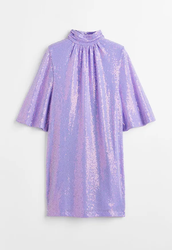H & M - Paljettbroderad klänning - Lila