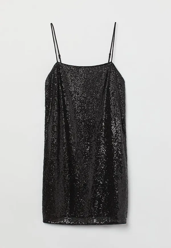 H & M - Paljettklänning - Svart