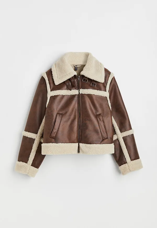 H & M - Pilefodrad jacka - Brun