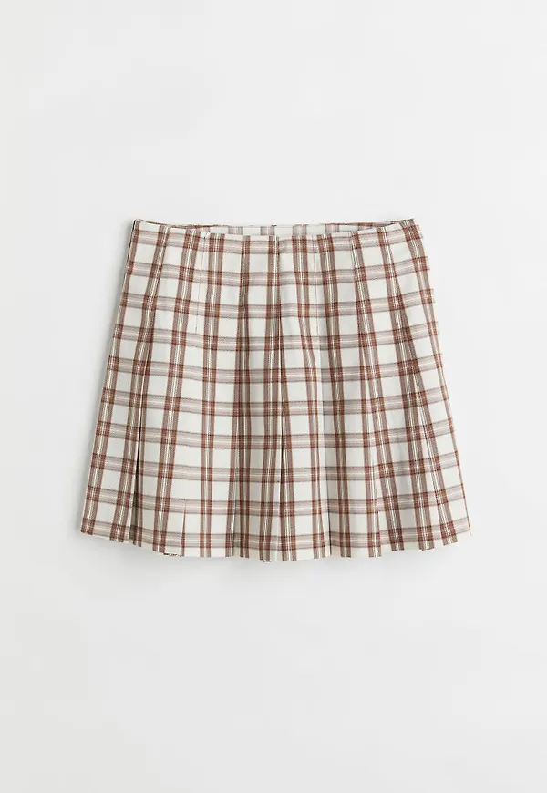 H & M - Pleated skirt - Vit