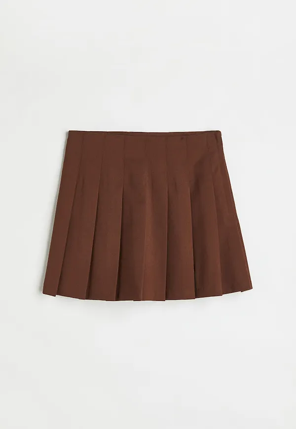 H & M - Plisserad kjol - Brun