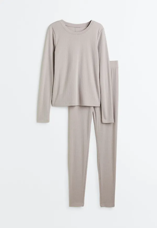 H & M - Pointellepyjamas - Grå