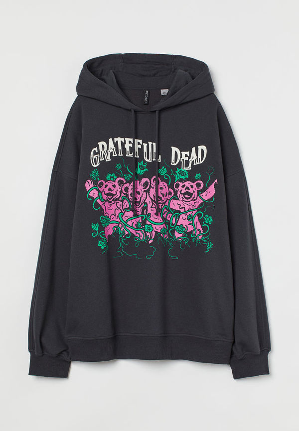 H & M - Printed hoodie - Grå