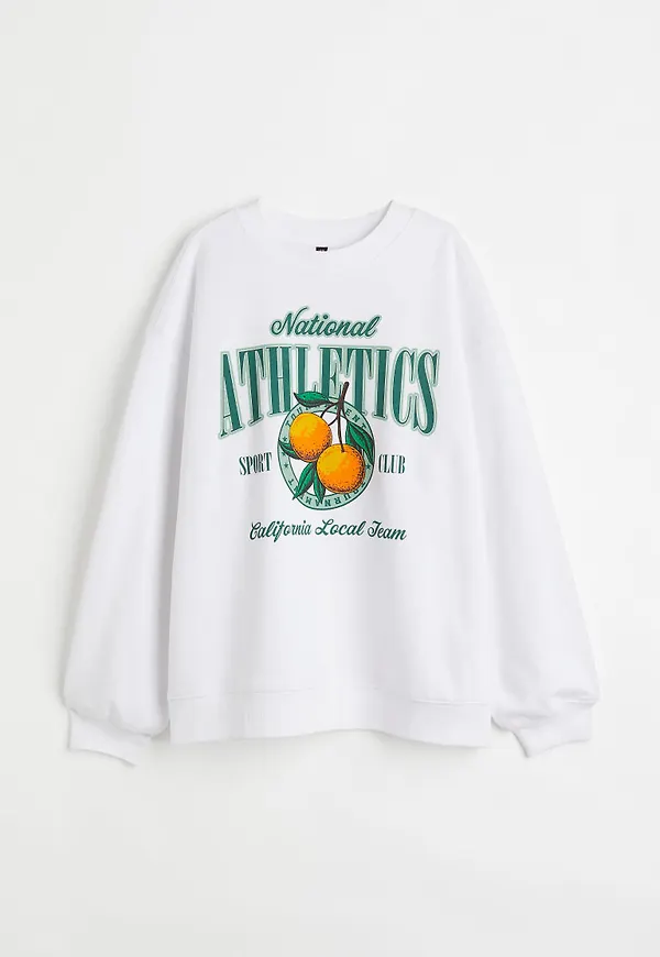 H & M - Printed sweatshirt - Vit