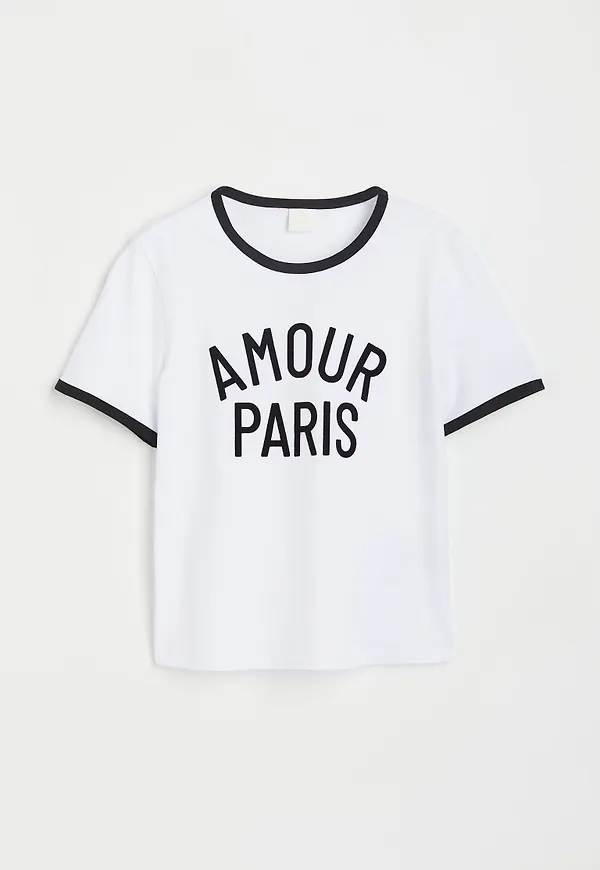 H & M - Printed T-shirt - Vit