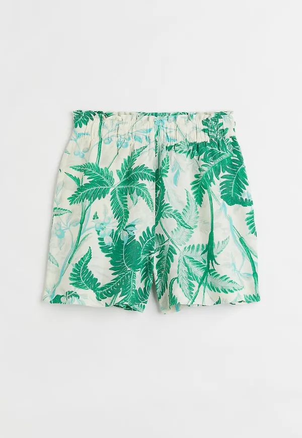 H & M - Pull on-shorts i linmix - Vit