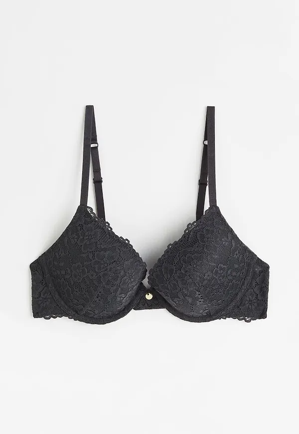 H & M - Push up-bh i spets - Grå
