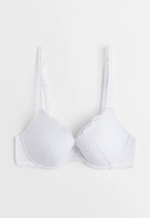 H & M - Push up-bh i spets - Vit
