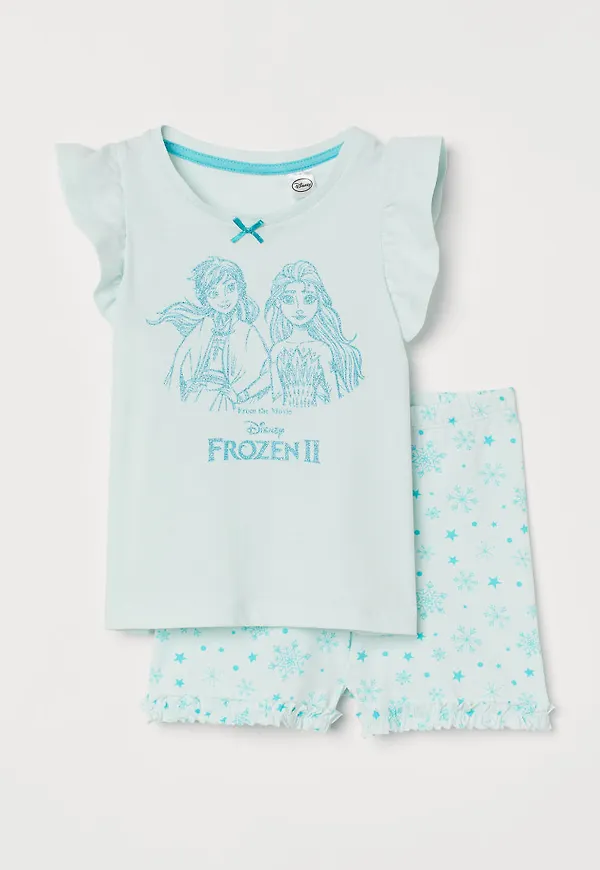 H & M - Pyjamas med tryck - Turkos