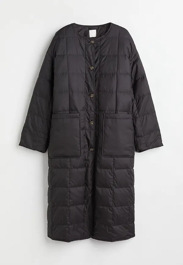 H & M - Quiltad dunjacka - Svart