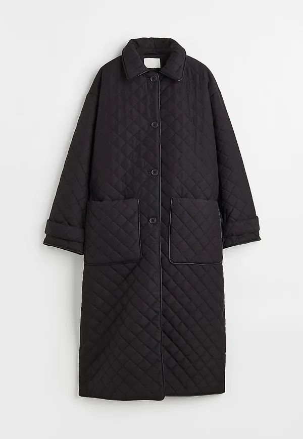 H & M - Quiltad kappa - Svart