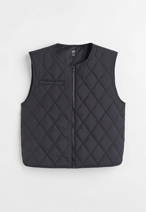 H & M - Quiltad väst - Svart