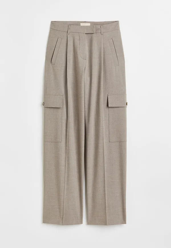 H & M - Rak cargobyxa - Beige