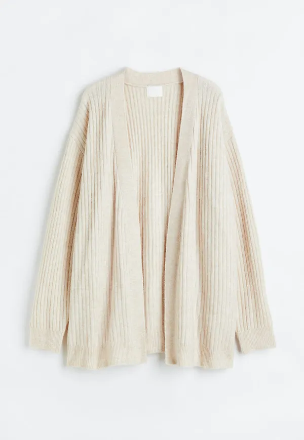 H & M - Rib-knit cardigan - Beige
