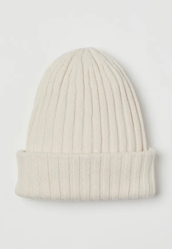 H & M - Rib-knit hat - Vit