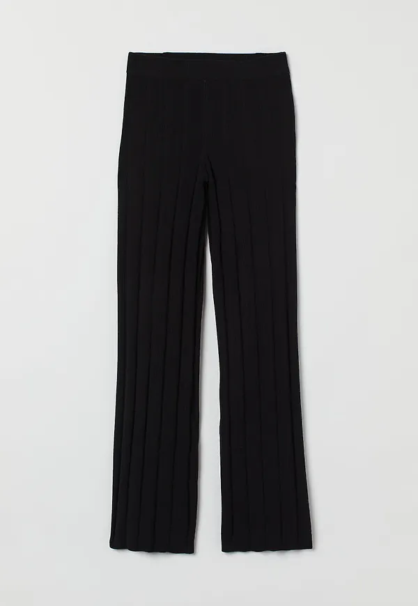 H & M - Rib-knit trousers - Svart