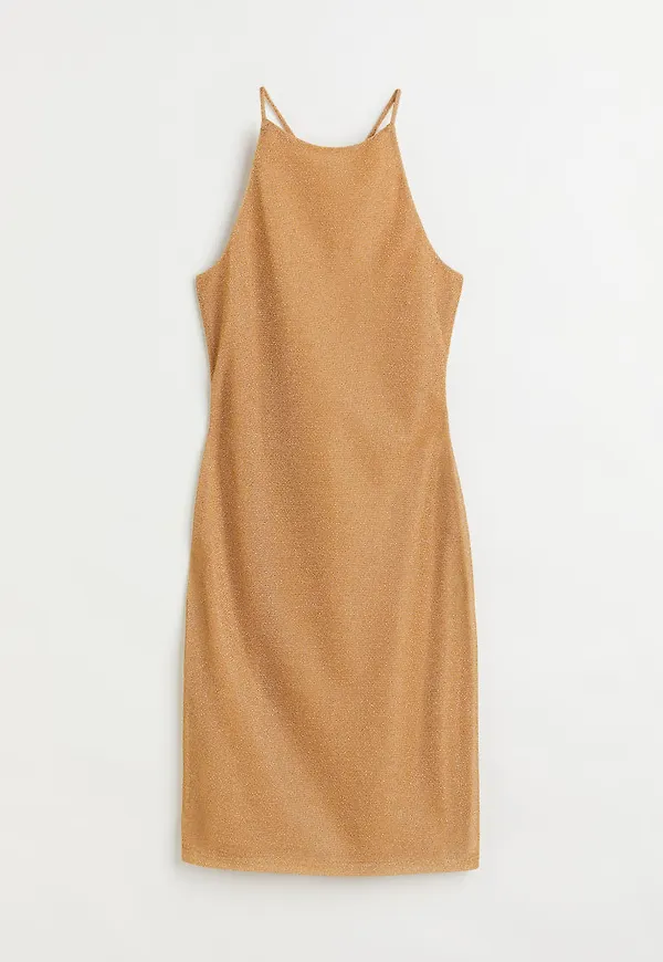 H & M - Ribbad bodycon-klänning - Brun