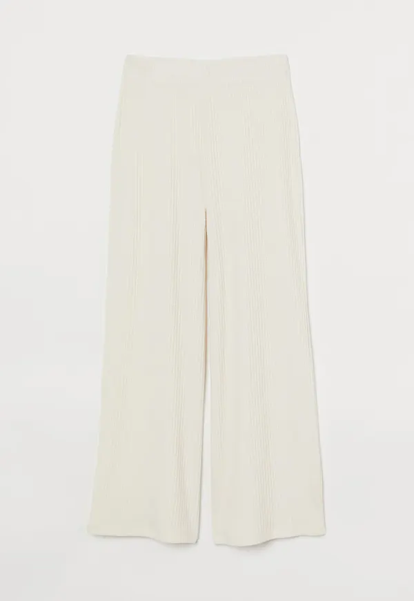 H & M - Ribbad byxa - Vit