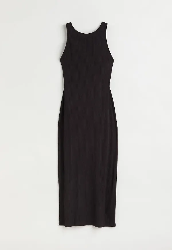 H & M - Ribbad klänning - Svart
