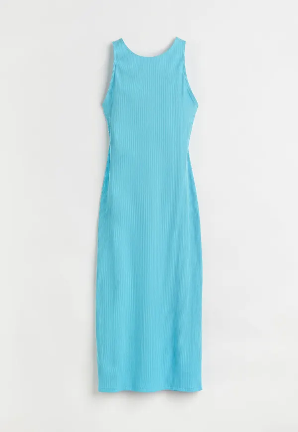 H & M - Ribbad klänning - Turkos